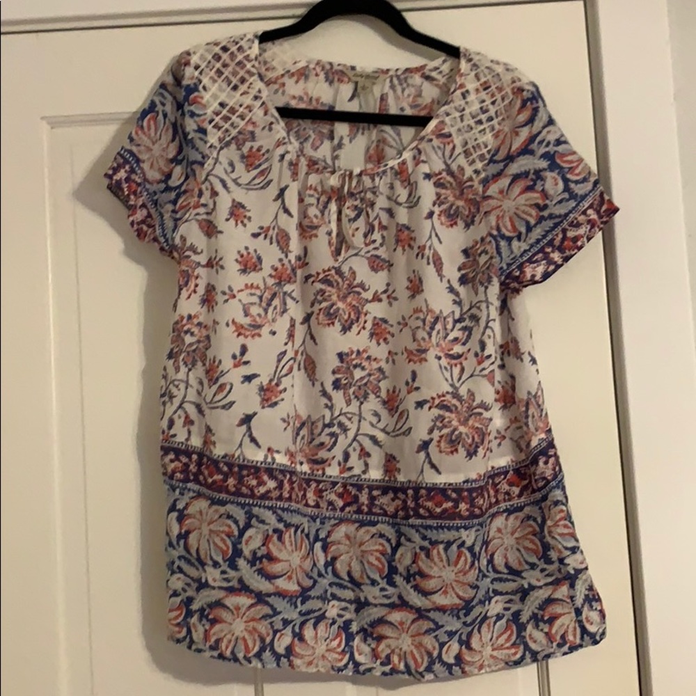 Patterned Blouse with front tie